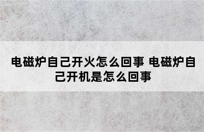 电磁炉自己开火怎么回事 电磁炉自己开机是怎么回事